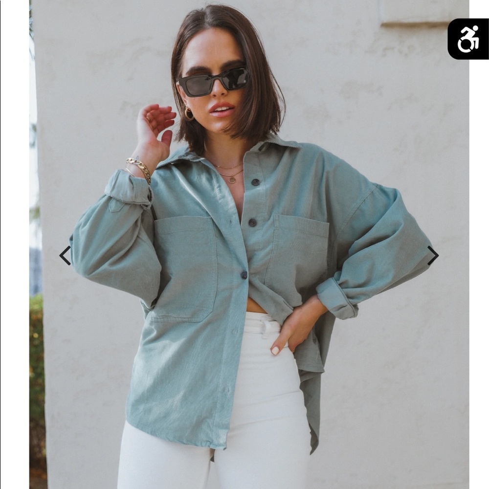 Stitch and feather button down